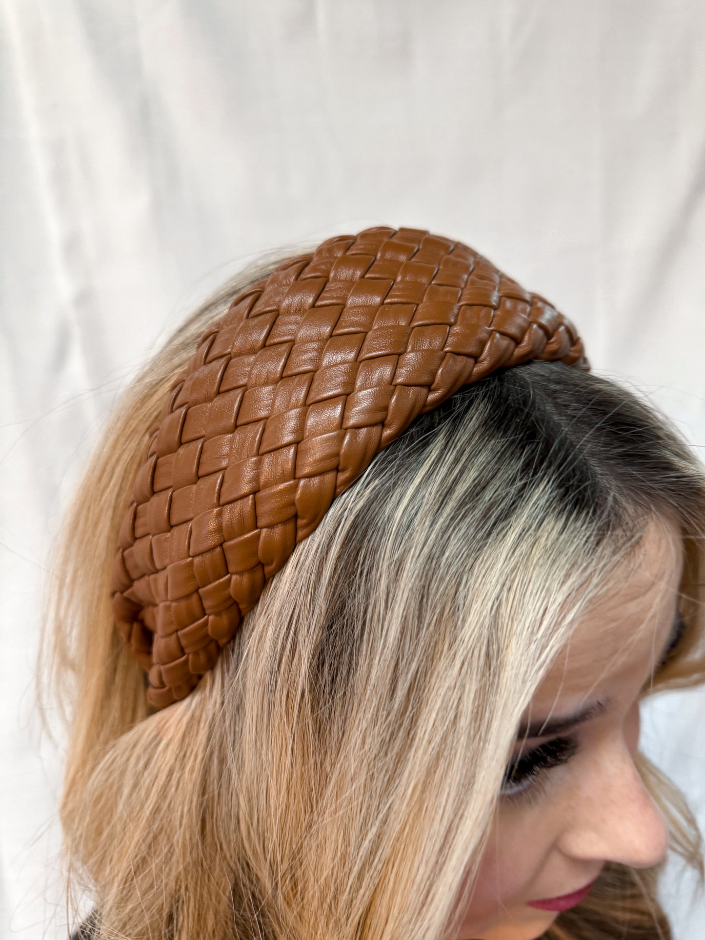Leather Braided Headband - Brown-Headband-Avenue T-27831,Accessories-The Twisted Chandelier
