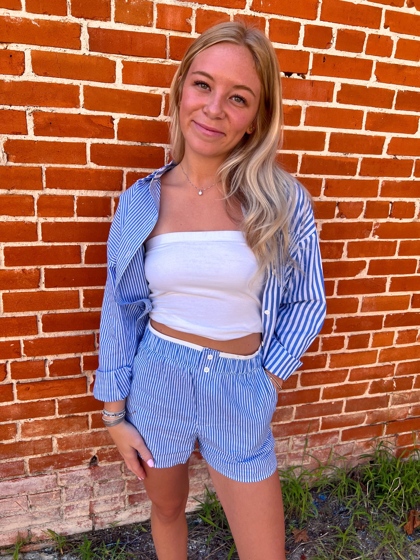 Marie Striped Comfy Shorts-VERY J-Bin C5,FD 7/01/25-The Twisted Chandelier