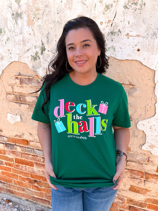 Deck the Halls Christmas T-Shirt-Graphic T-Shirt-Southernology-Bin b6-The Twisted Chandelier