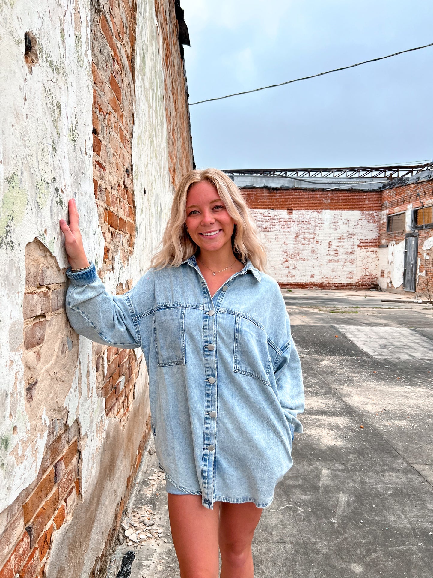 Sierra Ultra Lightweight Oversized Acid Washed Denim Shacket-Coats & Jackets-Rosa Clothing-Bin B1,FD 04/02/25-The Twisted Chandelier