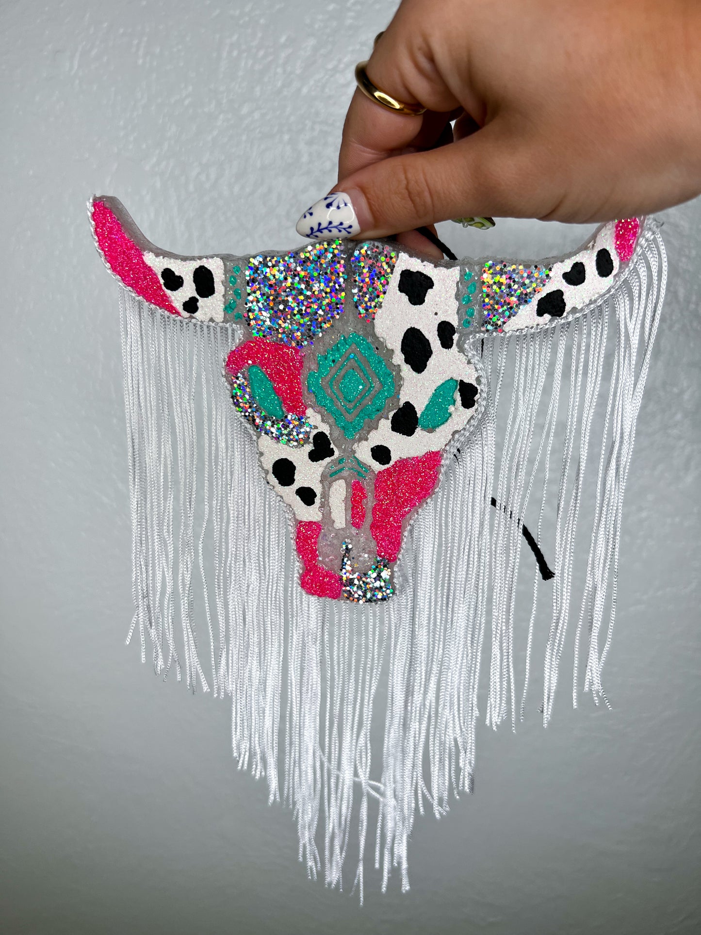 Pink and Mint Western Bull Freshies-Ginger & Lace-Big Bull-Champagne Toast-The Twisted Chandelier