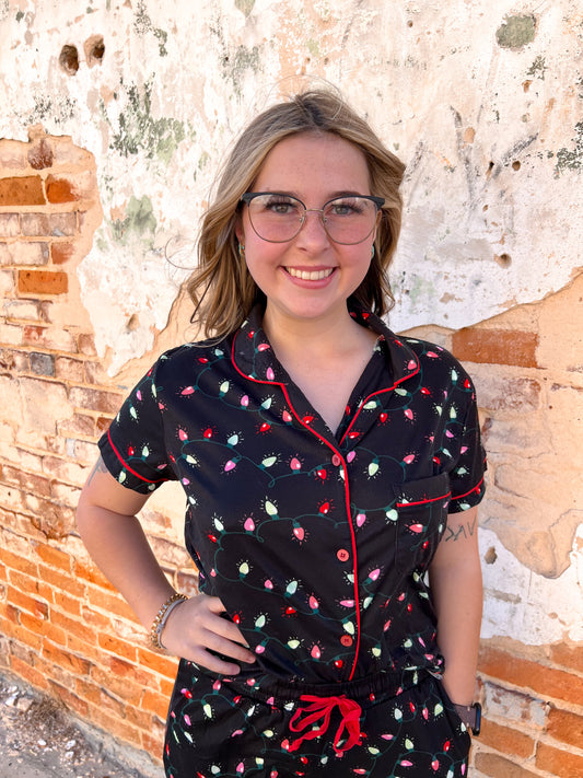 Hello Mello Holiday Pajama Top - Very Merry-Loungewear-HELLO MELLO-$25 & Under Sale,Bin a1,Faire-The Twisted Chandelier