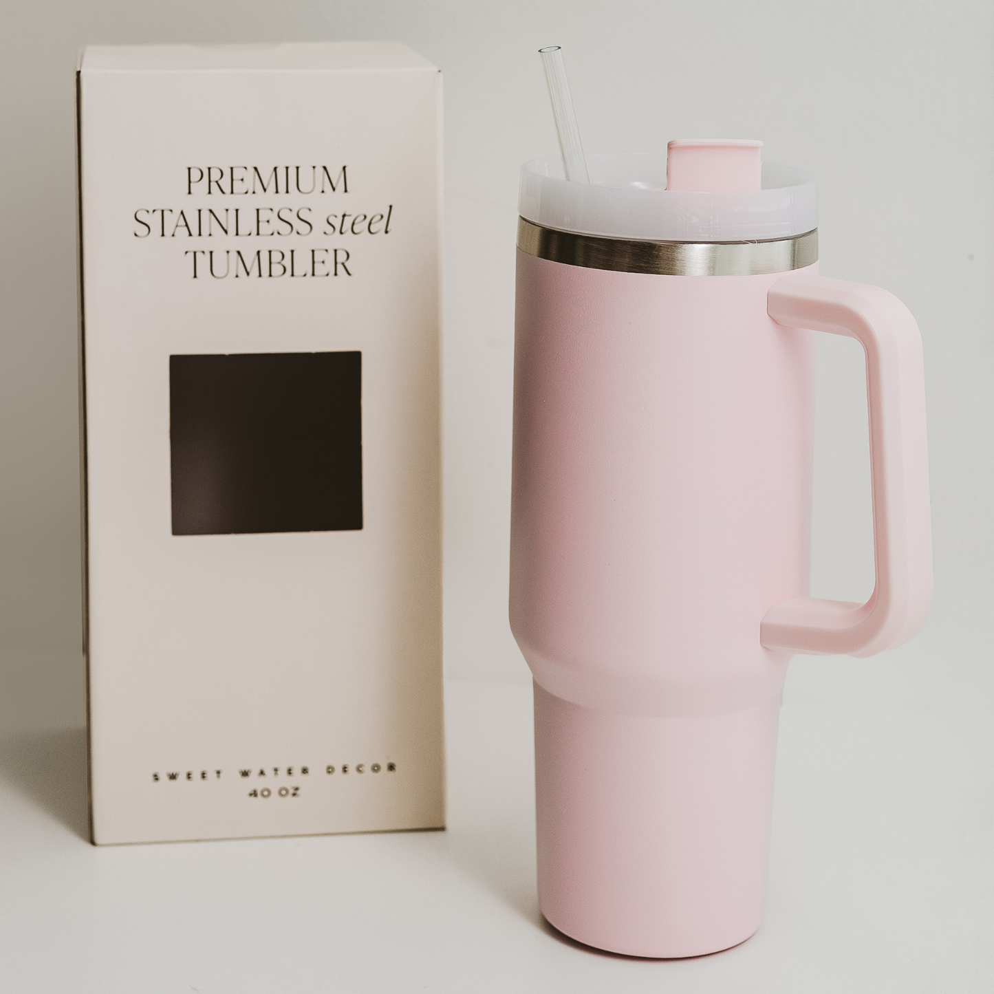 Blush Pink 40 oz Travel Tumbler - Home Decor & Gifts-Sweet Water Decor-The Twisted Chandelier