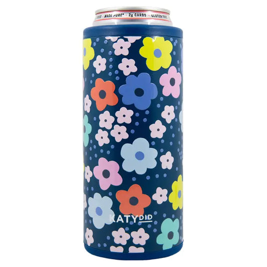 Navy Daisy Slim Can Cooler Cover-Drink Pouch-KATYDID-KDC-CCL-03-The Twisted Chandelier