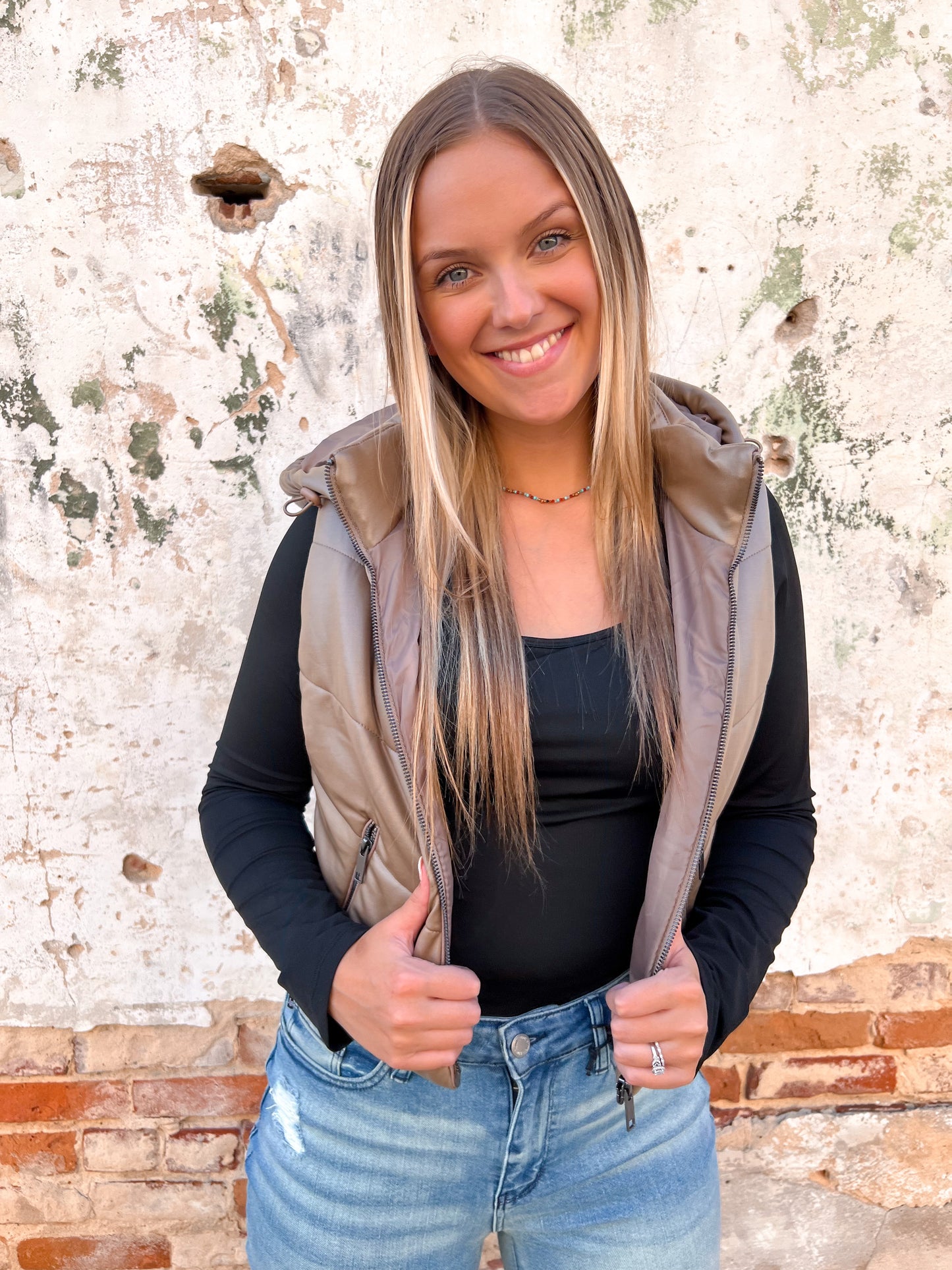 Janna Faux Leather Zip-Up Vest Jacket - Coffee-Puffer Vest-ShopIrisBasic-HMJ20932(Vests), t4-The Twisted Chandelier