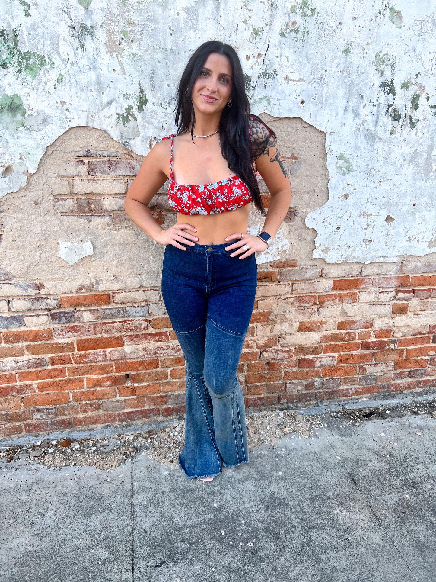 Layla Red Floral Bralette-The Twisted Chandelier-T2-The Twisted Chandelier