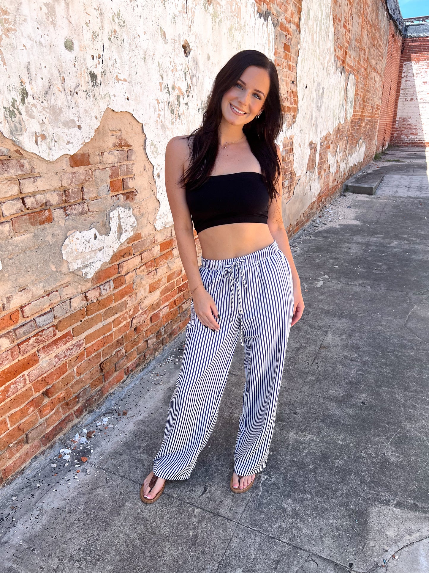 Ariel Yarndye Stripe Easy Pants-Pants-Peach Love California-Bin C5,bottoms,FD 06/10/25-The Twisted Chandelier