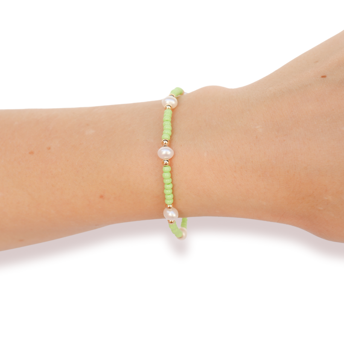 Pastel Green Pearl Bracelet-Beaded Blondes-The Twisted Chandelier