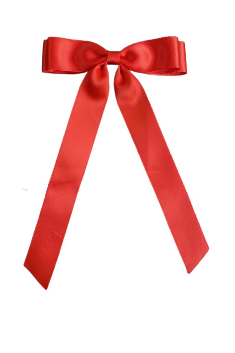 Satin Bow Hair Clip - Red-Hair Claws & Clips-Swan Madchen-Accessories,Created - 01/15/24,FD JAN 24-The Twisted Chandelier