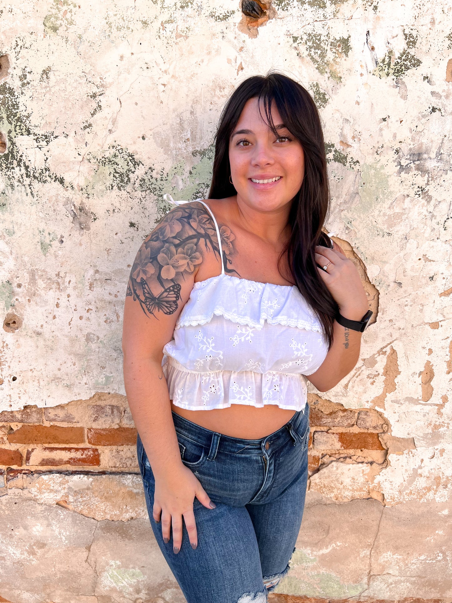 Dannah Woven Solid Sleeve Ruffle Cami Tank Top - White-Apparel & Accessories-Love Tree-09/06/23, 10056TY, 2nd md, 4/12/22, T2-The Twisted Chandelier