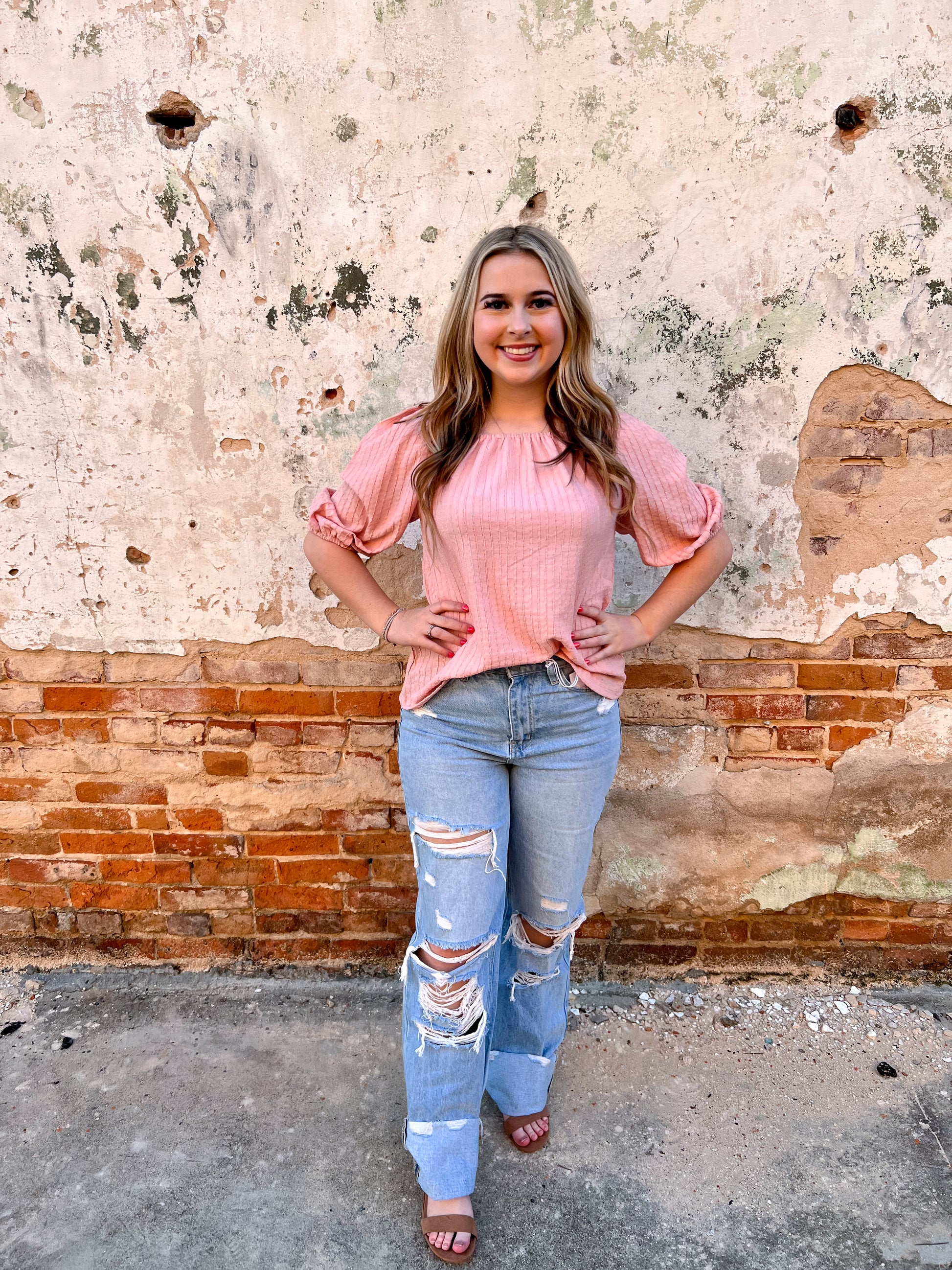 Alayah Pink Off The Shoulder Top-Top-Southern Grace Wholesale--The Twisted Chandelier