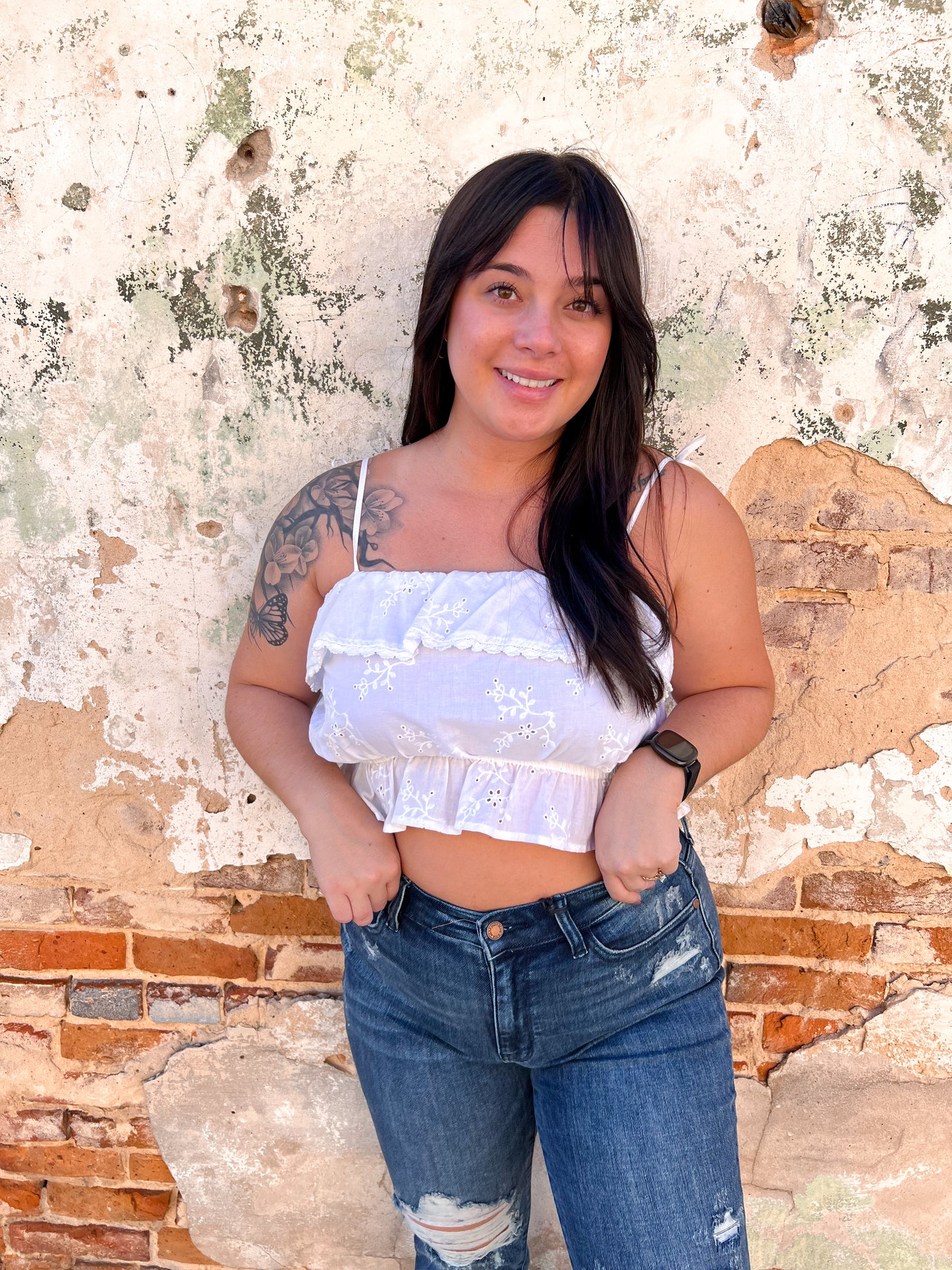 Dannah Woven Solid Sleeve Ruffle Cami Tank Top - White-Apparel & Accessories-Love Tree-09/06/23, 10056TY, 2nd md, 4/12/22, T2-The Twisted Chandelier