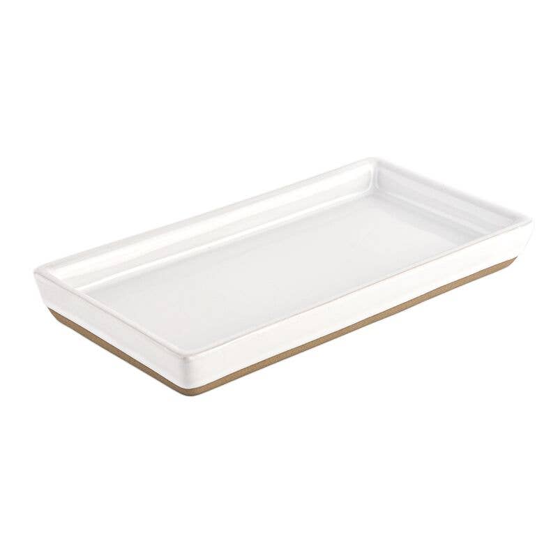White Stoneware Tray - Home Decor & Gifts-Sweet Water Decor-FD 04/23/24-The Twisted Chandelier