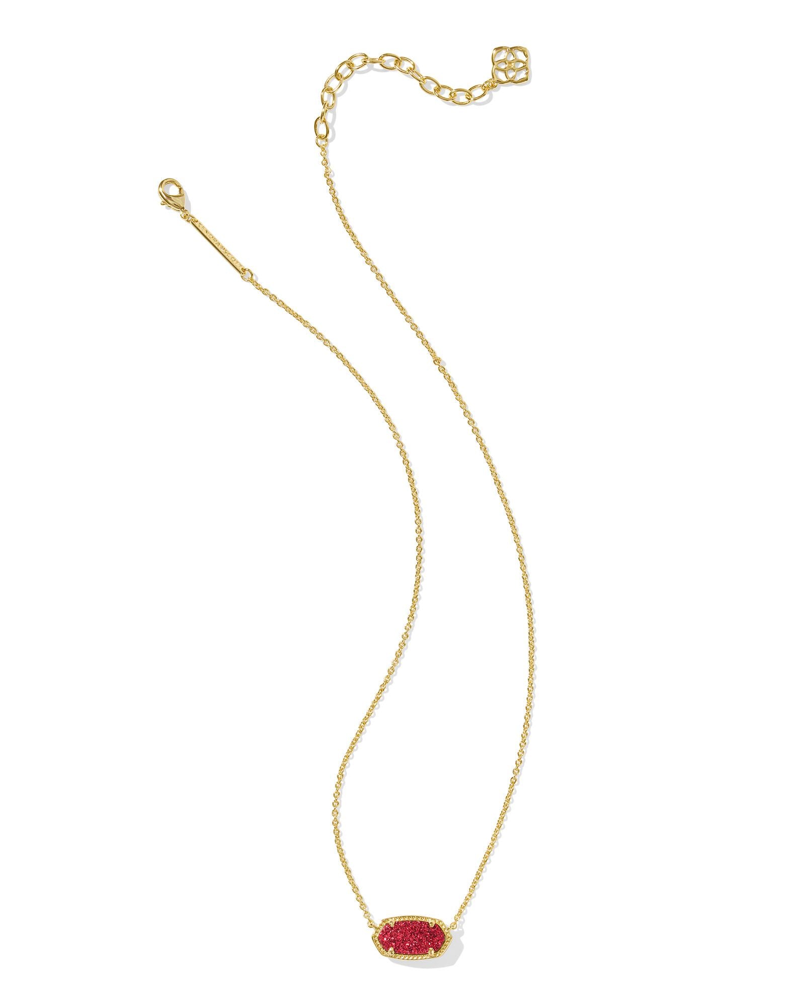 Kendra Scott Elisa Short Pendant Necklace Gold Bright Red Drusy-Necklaces-Kendra Scott-N5067GLD,Sale Kendra Scott-The Twisted Chandelier