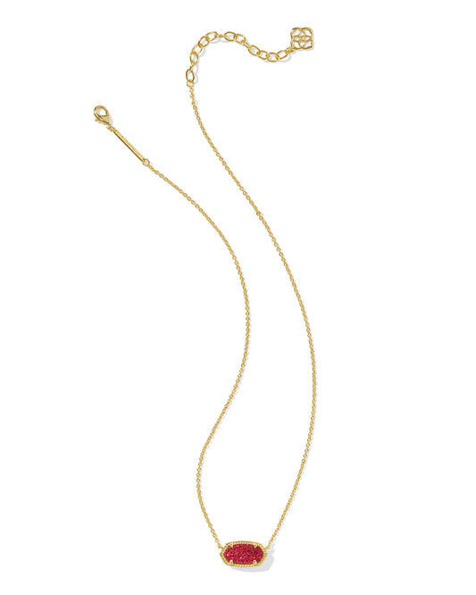 Kendra Scott Elisa Short Pendant Necklace Gold Bright Red Drusy-Necklaces-Kendra Scott-N5067GLD,Sale Kendra Scott-The Twisted Chandelier