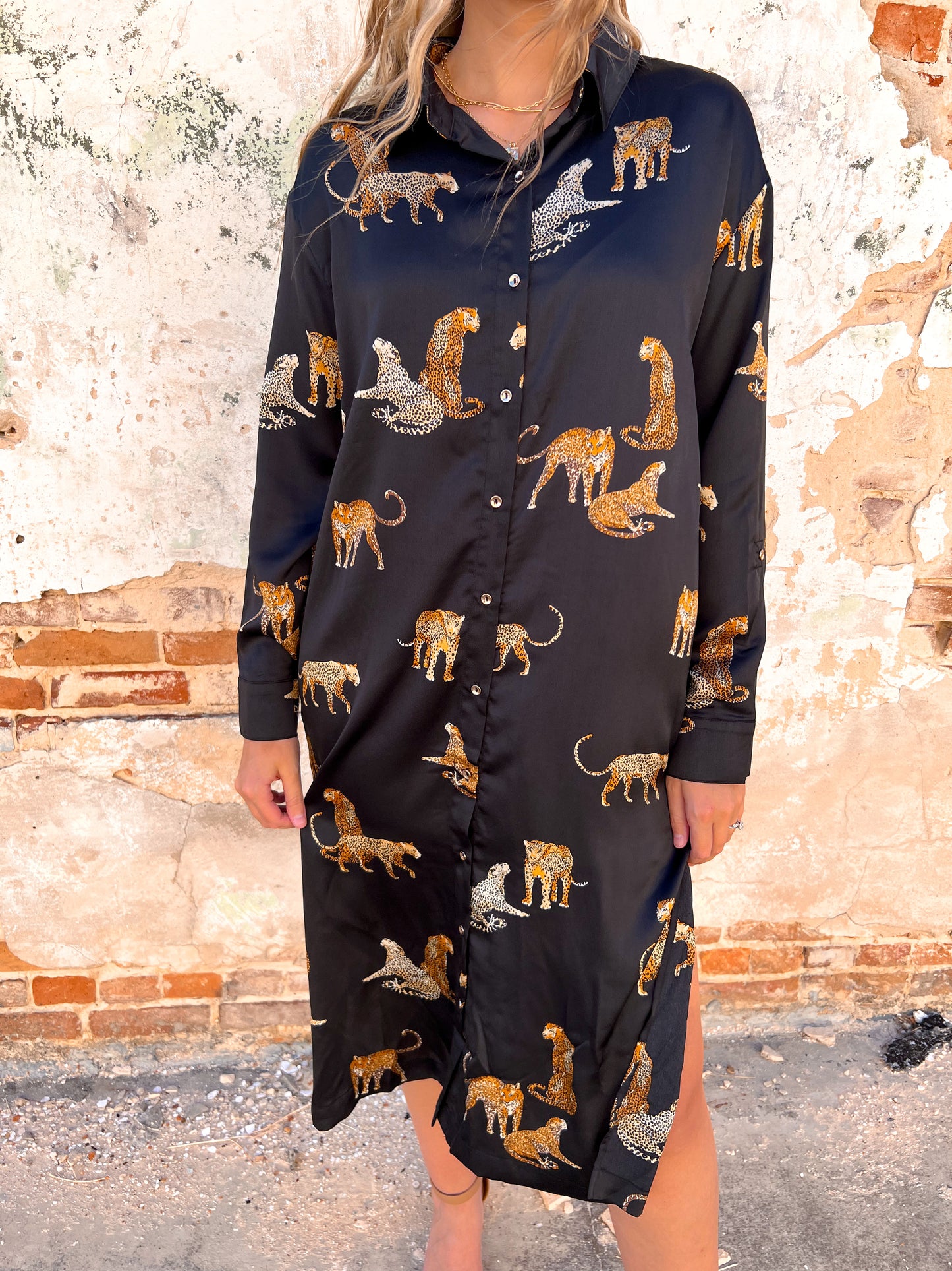 Khloe Black Cheetah Midi Dress-Dress-Umgee-11/28/23 md, 1st md, 8/22/23-The Twisted Chandelier