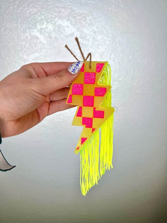 Lightning Bolt with Fringe Car Freshie-Southern Creek Wholesale-Dragon Berry-The Twisted Chandelier