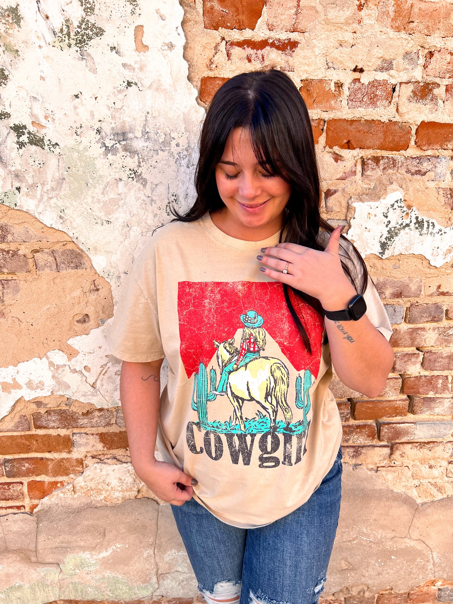 Premium Washed Graphic Cowgirl Top Oversized-Top-tres bien-11/28/23 md, 1st md, 8/22/23-The Twisted Chandelier