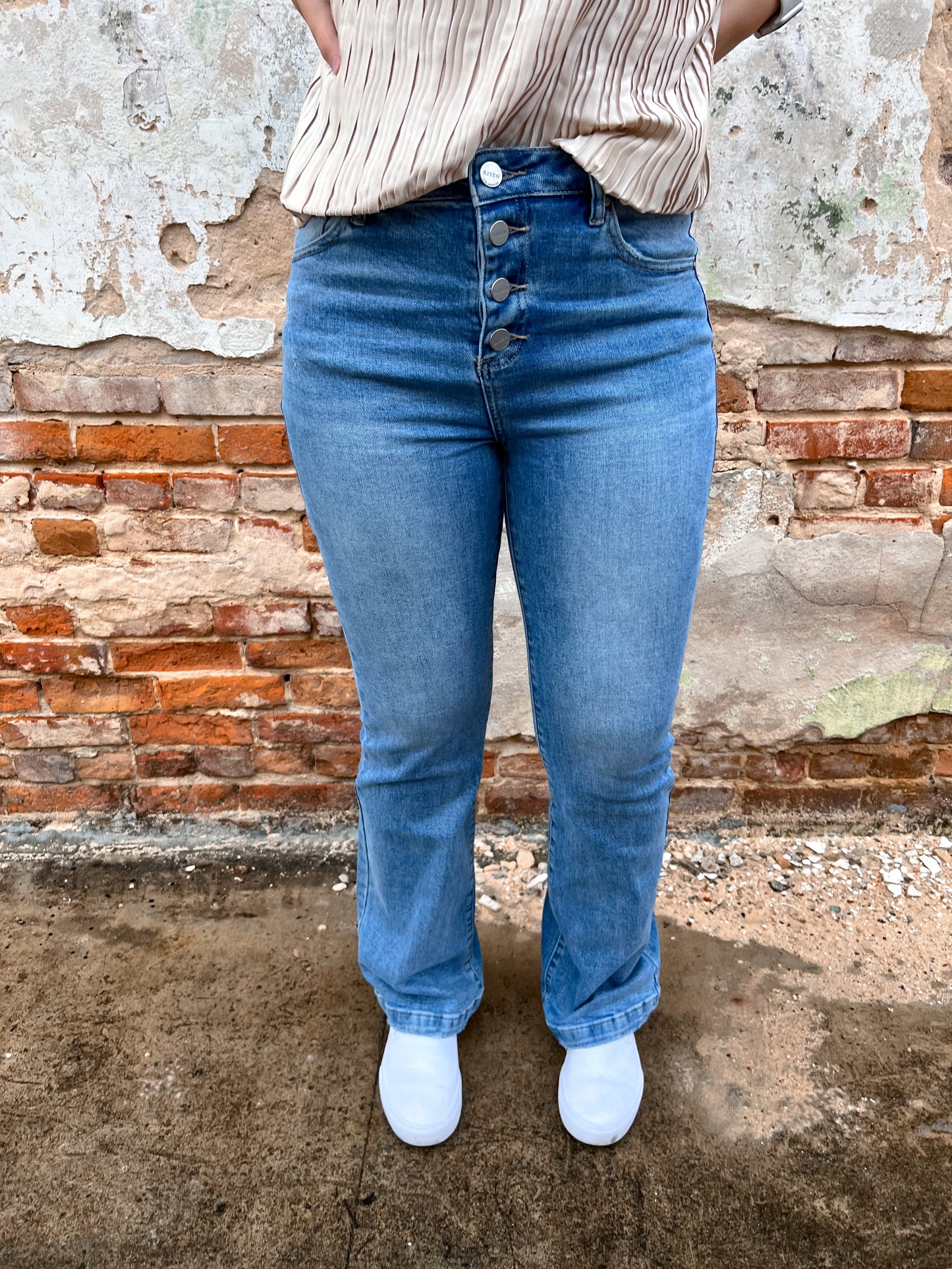 Alaia High Rise Button Down Boot Cut Jeans-Jeans-Risen Jeans-bottoms,Max Retail,rdp5521,western & concert-The Twisted Chandelier