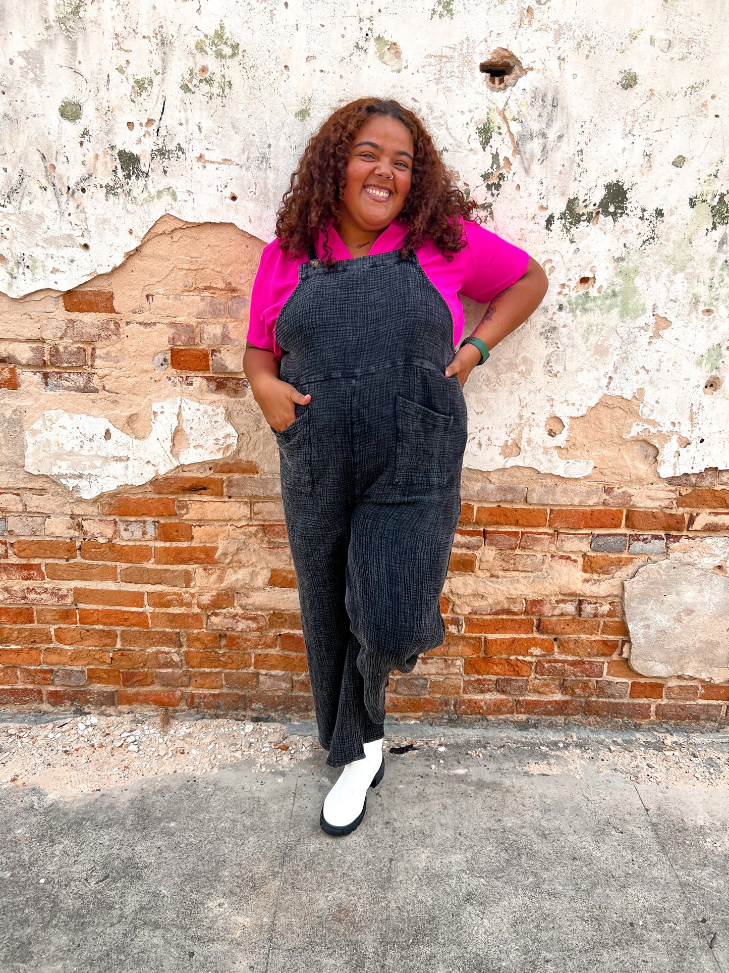 Lavina Mineral Wash Gauze Overall With Pockets-Romper-Heyson-8/29/23-The Twisted Chandelier