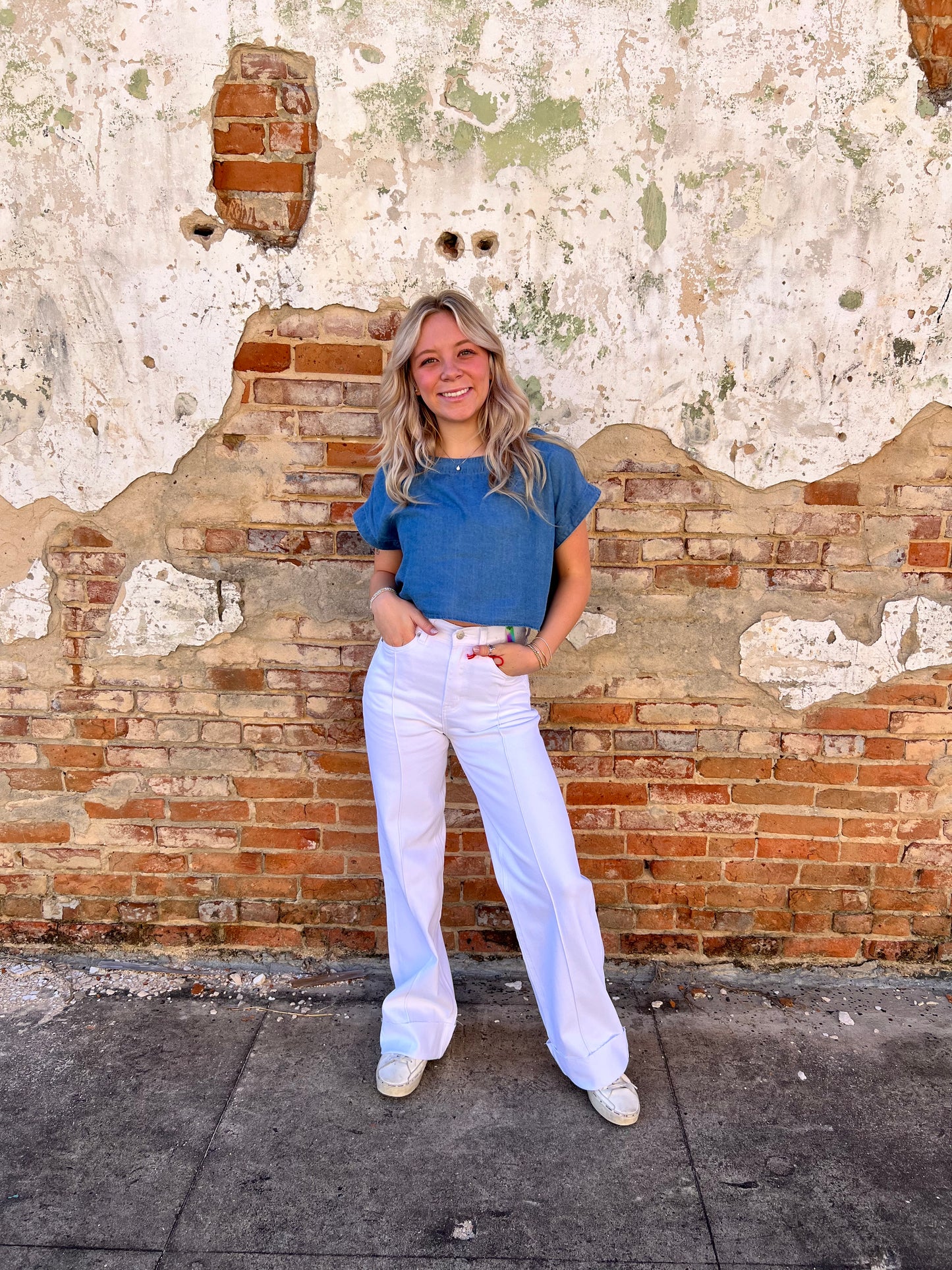 Renn Folded Hem Wide Leg Jeans-Wide Leg Jeans-Vibrant M.i.U-08/28/25,bottoms,FD 03/04/25,OGP 72.95-The Twisted Chandelier