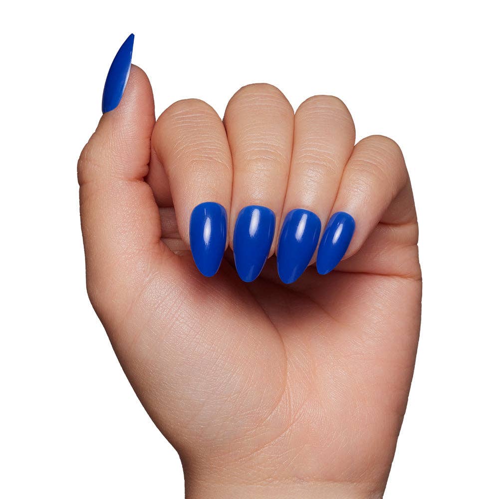 Cobalt Blue Press-On Nails | Solid Nail| Short Almond Length-Glamnetic-The Twisted Chandelier
