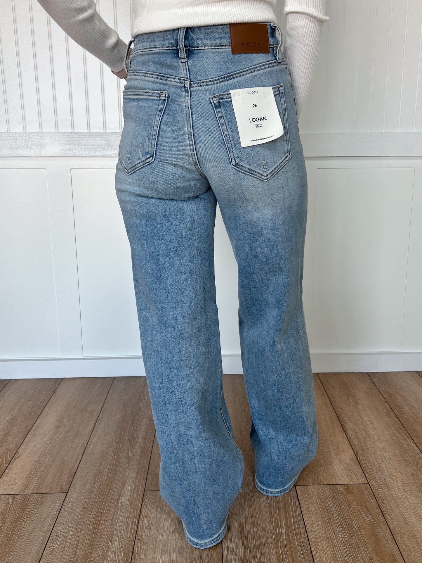 Mia Medium Light Knee Distressed Stretch Dad Hidden Jeans-Dad Jeans-Hidden Jeans-Bin b6,bottoms,FD 02/25/25-The Twisted Chandelier