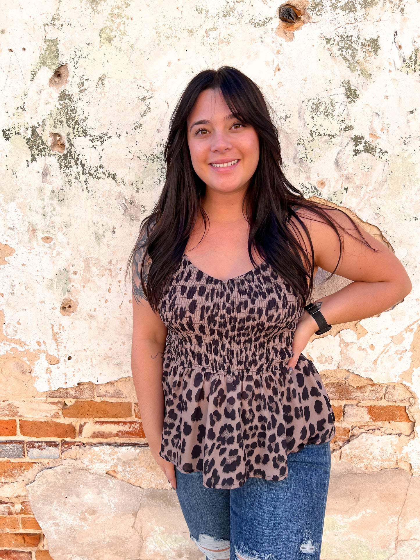 Carmen Leopard Print Smocked Body Top-Top-BiBi-05/23/23, 09/06/23, 1st md, 2nd md, md 7/30-The Twisted Chandelier