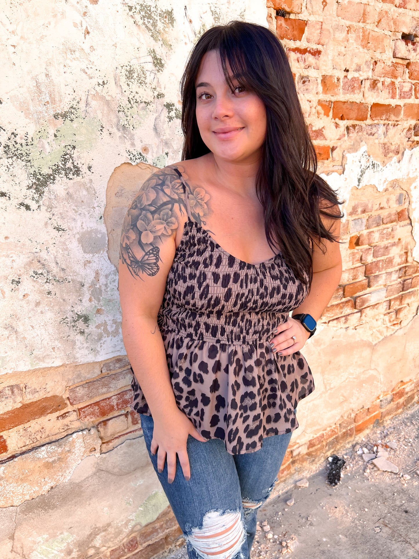 Carmen Leopard Print Smocked Body Top-Top-BiBi-05/23/23, 09/06/23, 1st md, 2nd md, md 7/30-The Twisted Chandelier
