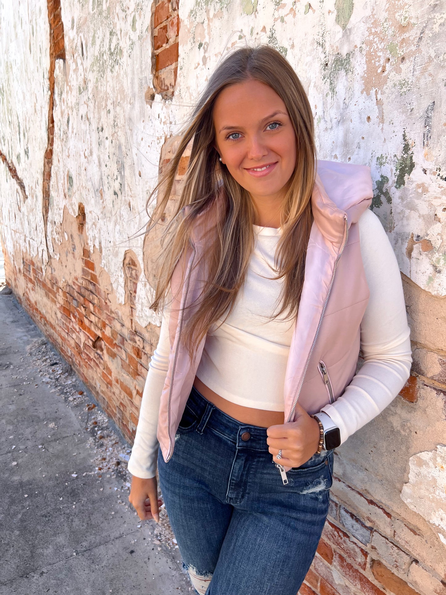 Janna Faux Leather Zip-Up Vest Jacket - Blush-Puffer Vest-ShopIrisBasic-HMJ20932(Vests), t4-The Twisted Chandelier