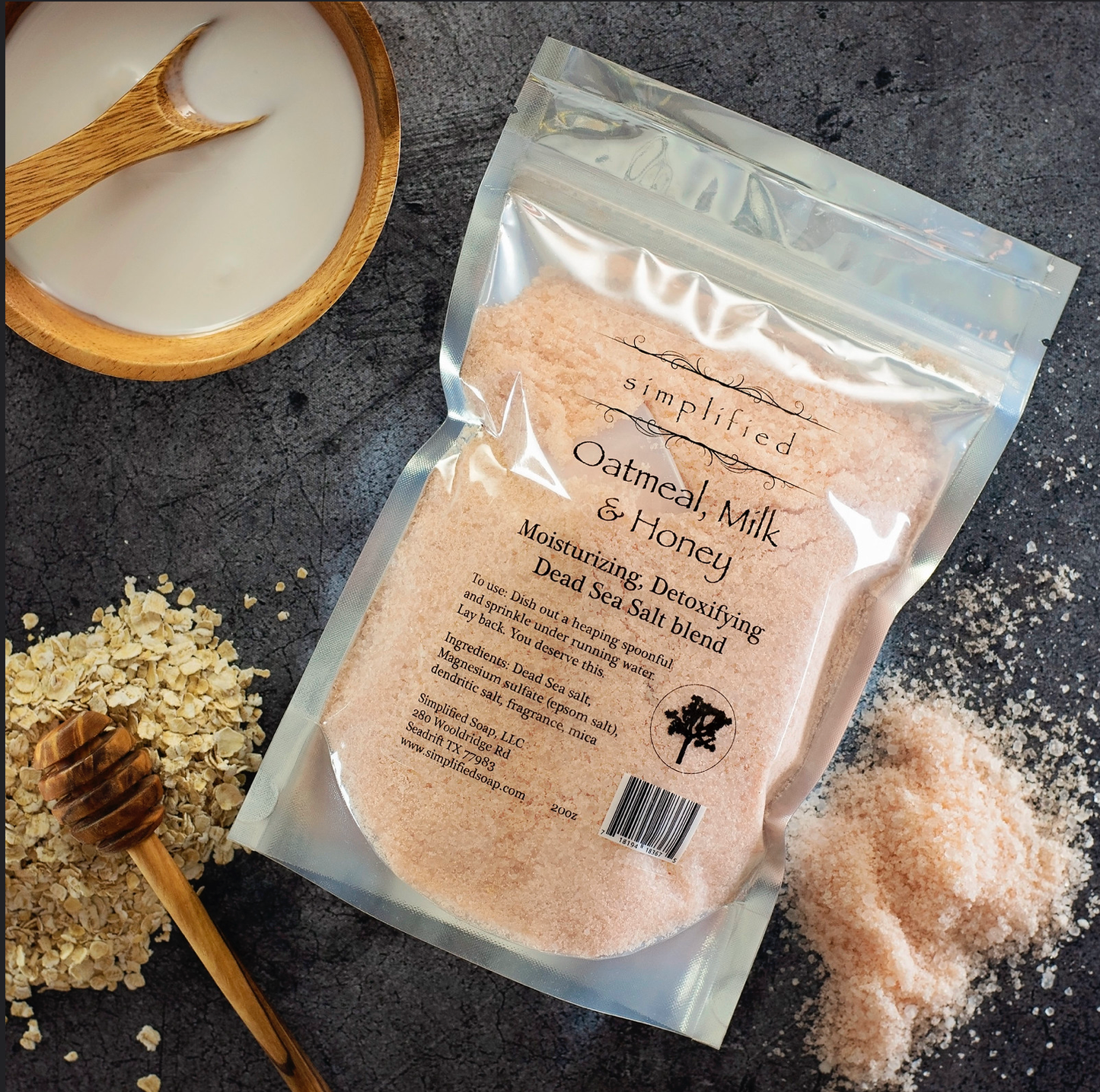 Simplified 20 oz Dead Sea Salt Bag-Bath & Beauty-Simplified Soap-The Twisted Chandelier