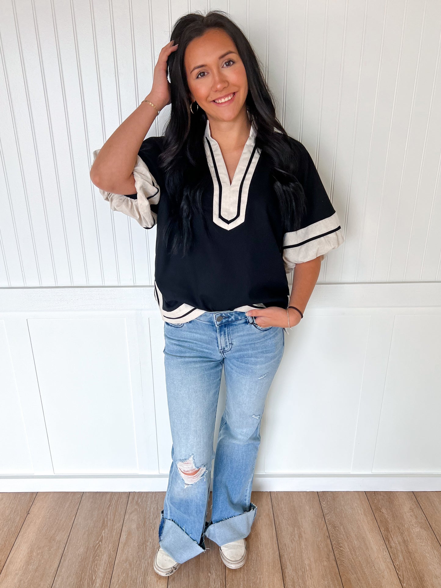 Blair Collared Pullover Top-The Twisted Chandelier-BIN A 3,FD 10/23/25,Tops Collection-The Twisted Chandelier