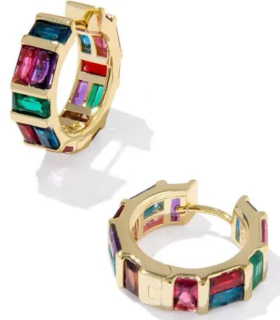 Kendra Scott Jamie Huggie Earrings Gold Multi Mix-Kendra Scott-E00935GLD-The Twisted Chandelier