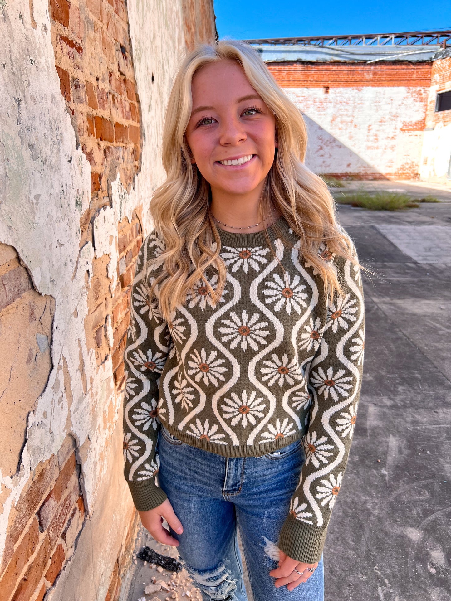 Talia Floral Printed Long Sleeve Sweater Top-Sweater-ee:some-CR 09/19/24,not on the floor only in totes,Winter Tote T1-The Twisted Chandelier