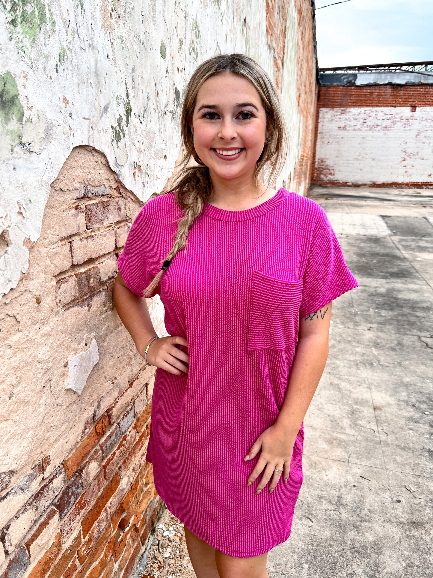 Maggie Orchid Tee Shirt Dress-Dress-Entro-11/28/23 md, 1st md, 7/18/23-The Twisted Chandelier