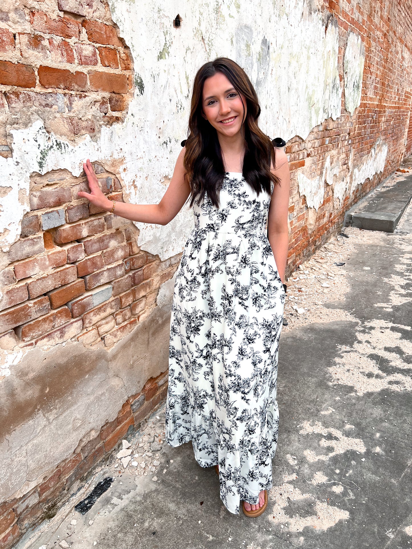 Thalia Floral Print Midi Dress With Shoulder Bow Tie Detail-in february-DJR,Fd 03/25/25-The Twisted Chandelier