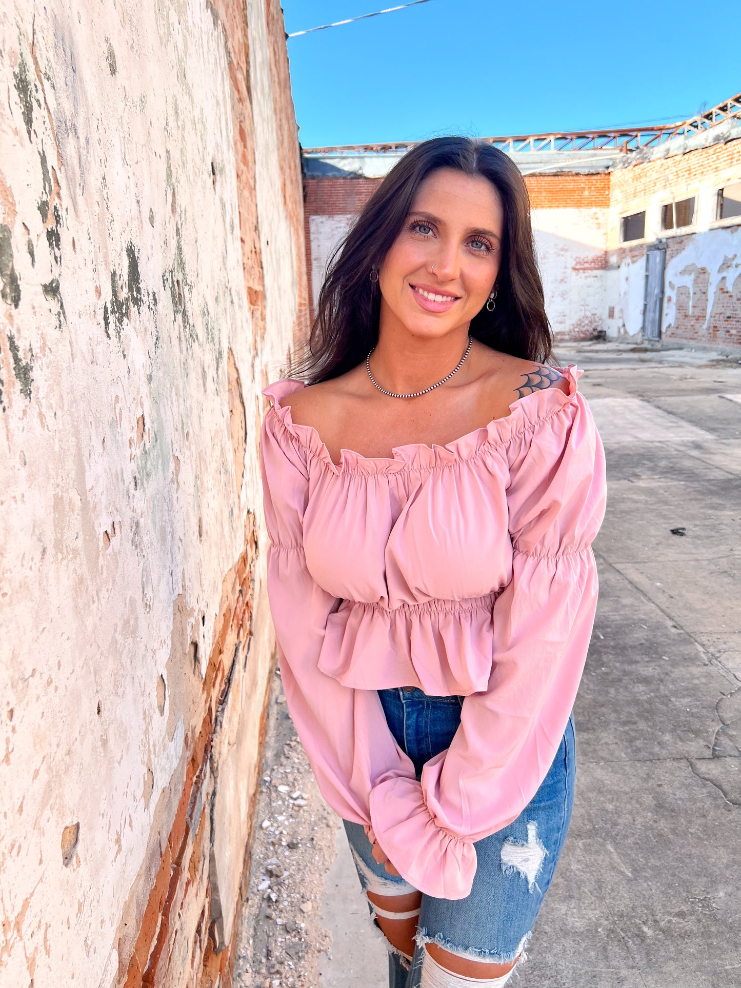 Imani Off Shoulder Shirring Hemming Top-mazik-BIN A4-The Twisted Chandelier