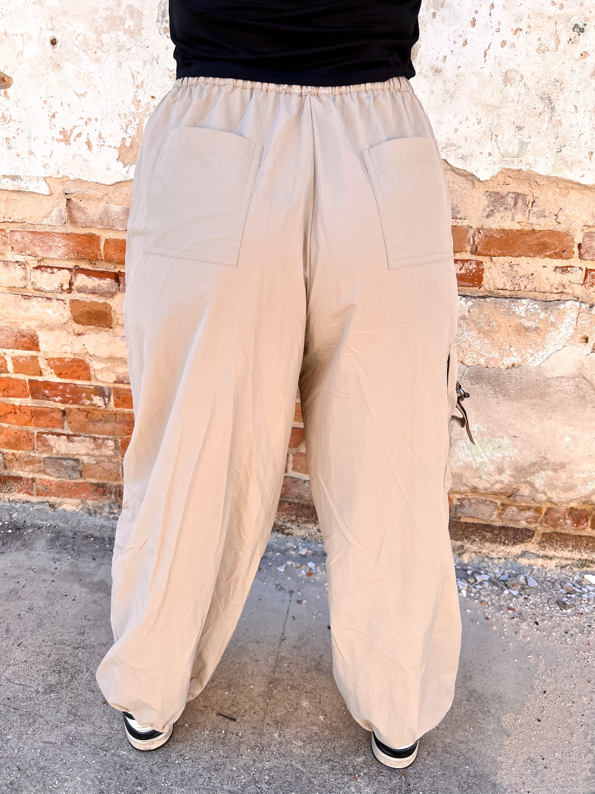 Lara Balloon Cargo Pants with Pockets-Cargo Pants-Kori America-BINa4, Created - 01/15/24-The Twisted Chandelier