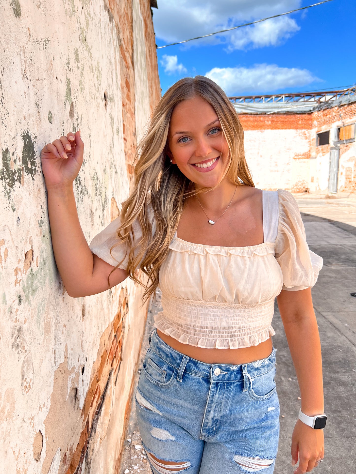Malorie Peasant Crop Top-Crop Top-blu pepper-B2SX1004, FAVES-The Twisted Chandelier