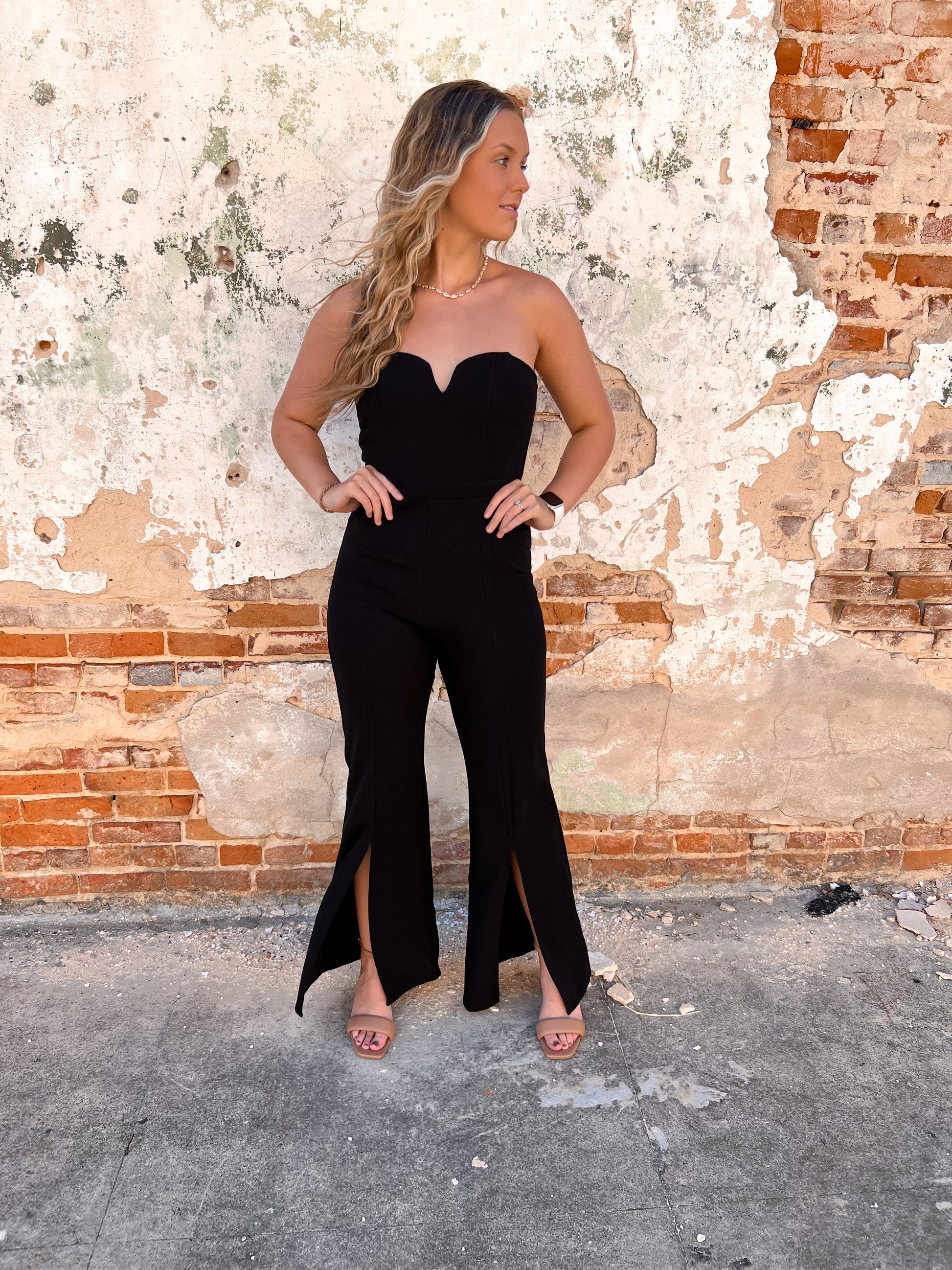 Hailey Strapless Wide Leg Jumpsuit-Jumpsuits & Rompers-Entro-8/15/23, Max Retail-The Twisted Chandelier