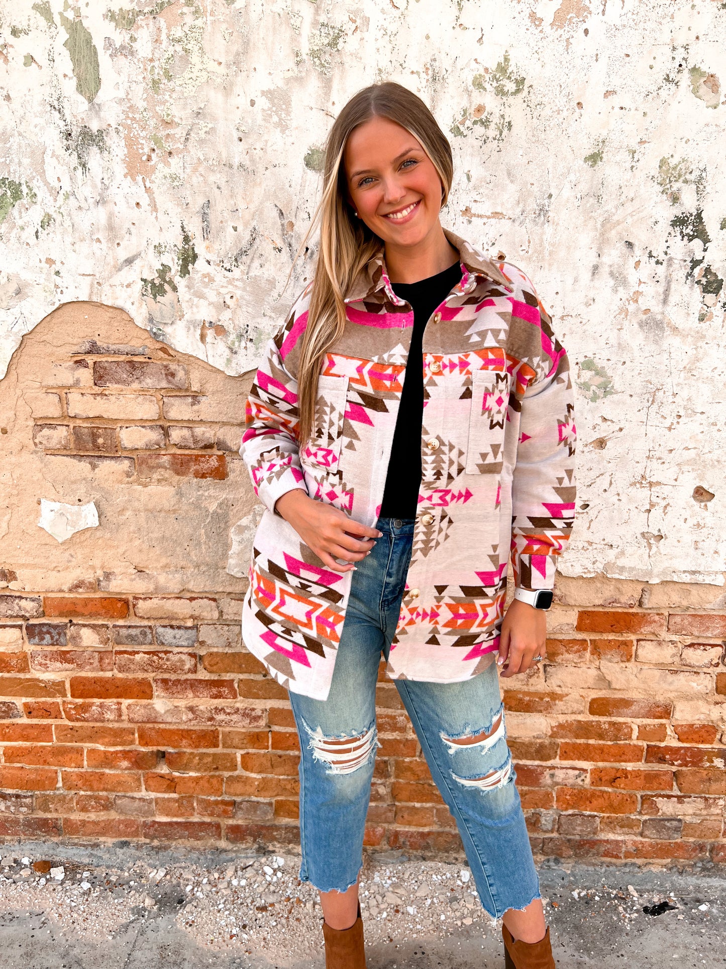 Lauren Aztec Oversized Western Jacket-Jacket-blue b.-bin b5-The Twisted Chandelier