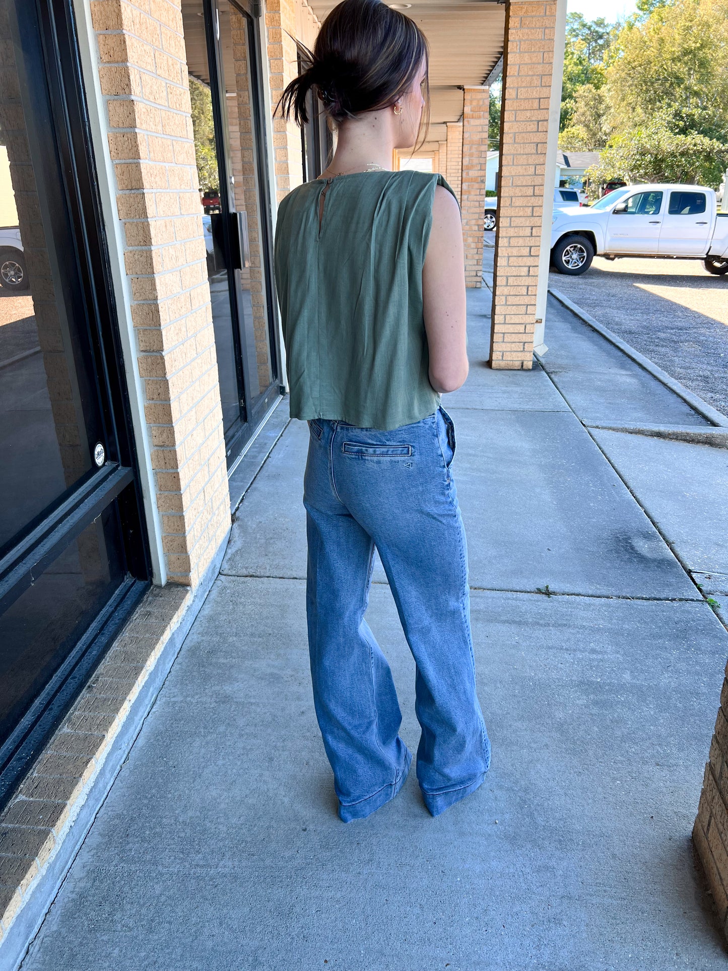 Indie Solid Woven Top-VERY J-Bin d2,FD 06/03/25,NT12090SET,Tops Collection-The Twisted Chandelier