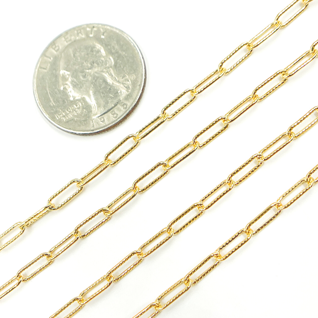 Oakley 14K Gold Filled Hammered Paperclip Chain 2903LGF-Jewels & Chains-The Twisted Chandelier