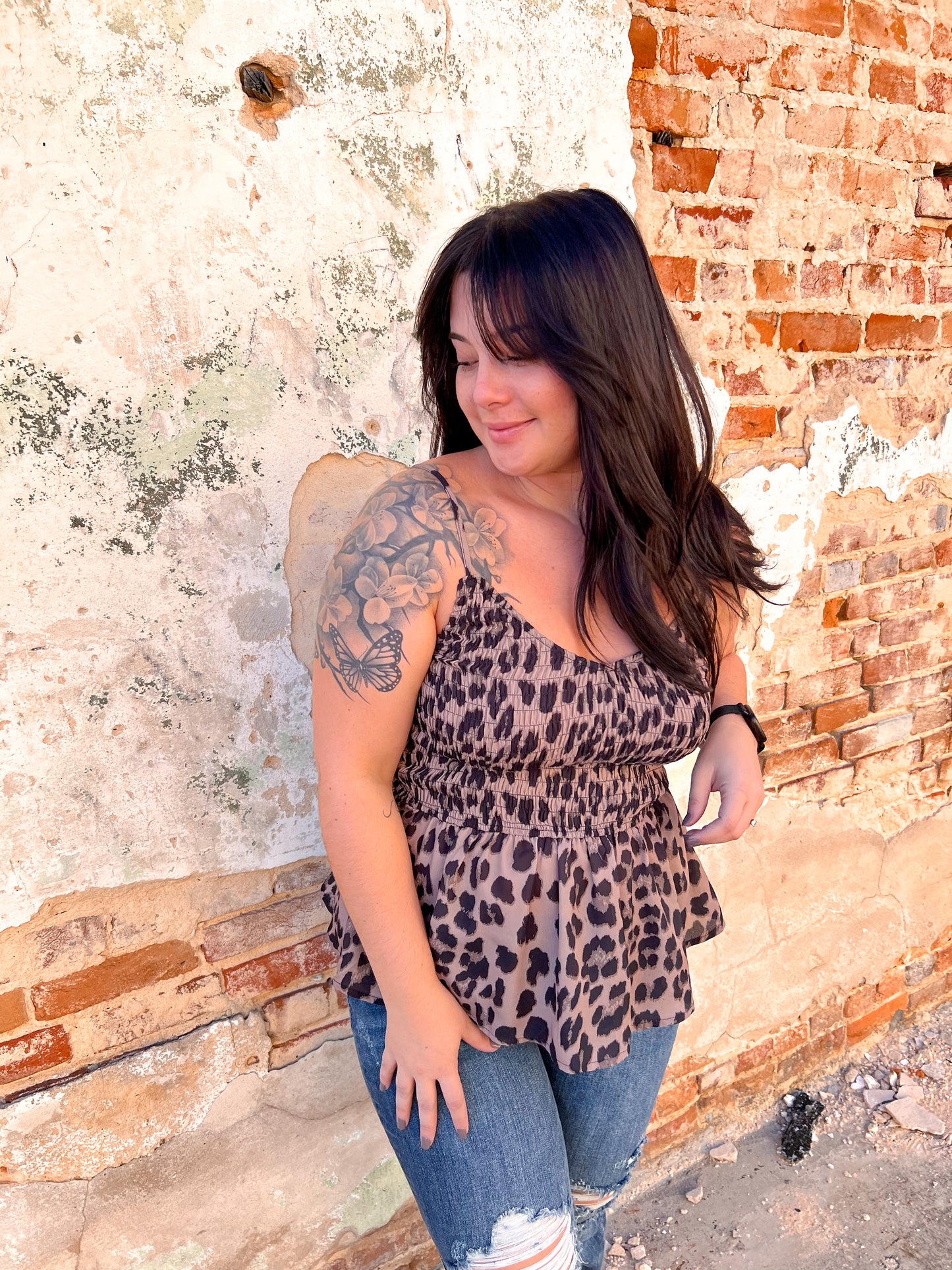 Carmen Leopard Print Smocked Body Top-Top-BiBi-05/23/23, 09/06/23, 1st md, 2nd md, md 7/30-The Twisted Chandelier