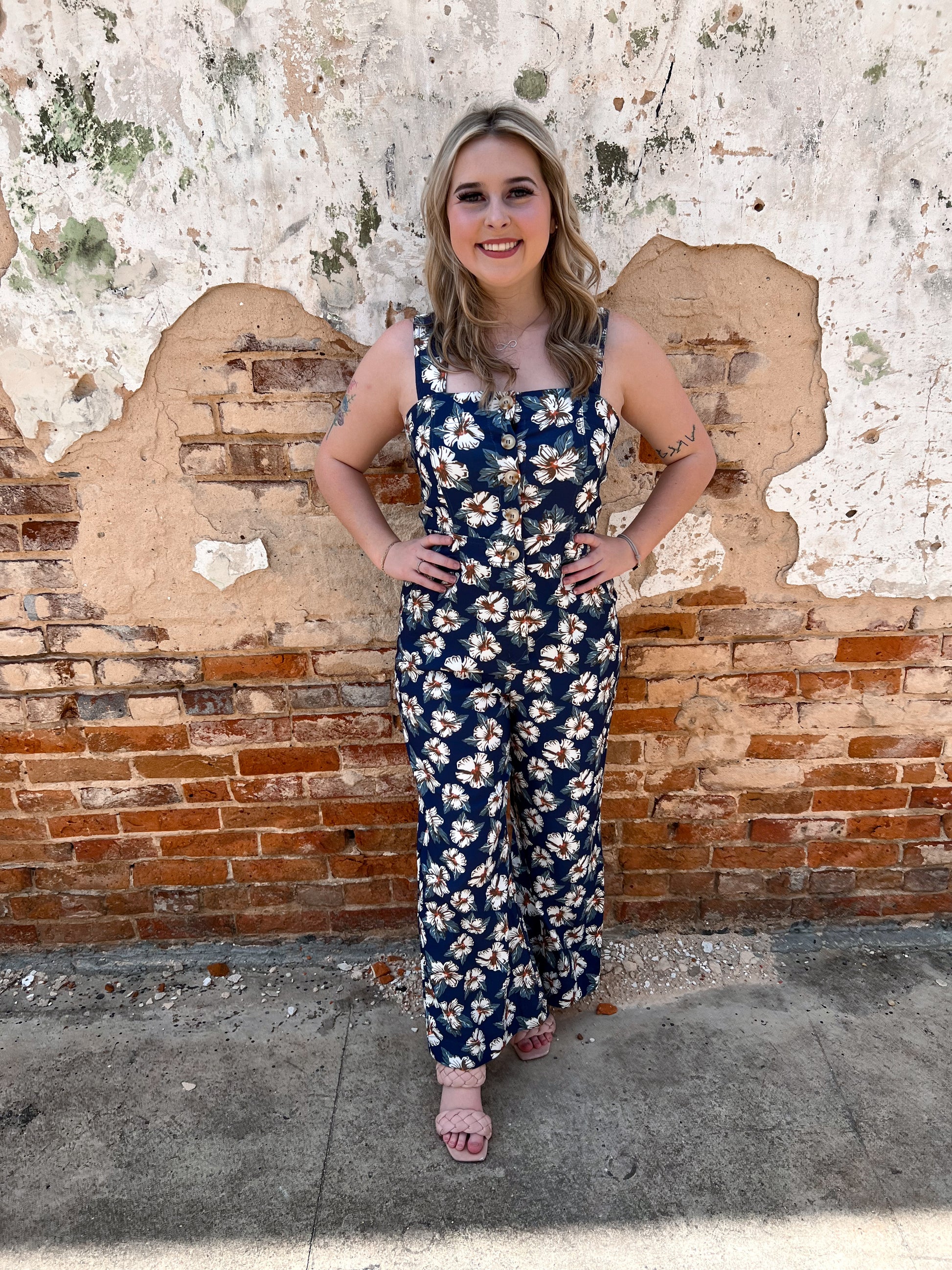 Arely Sleeveless Floral Patterned Jumpsuit-Jumpsuits & Rompers-ee:some-Bin b2, bk9922-The Twisted Chandelier