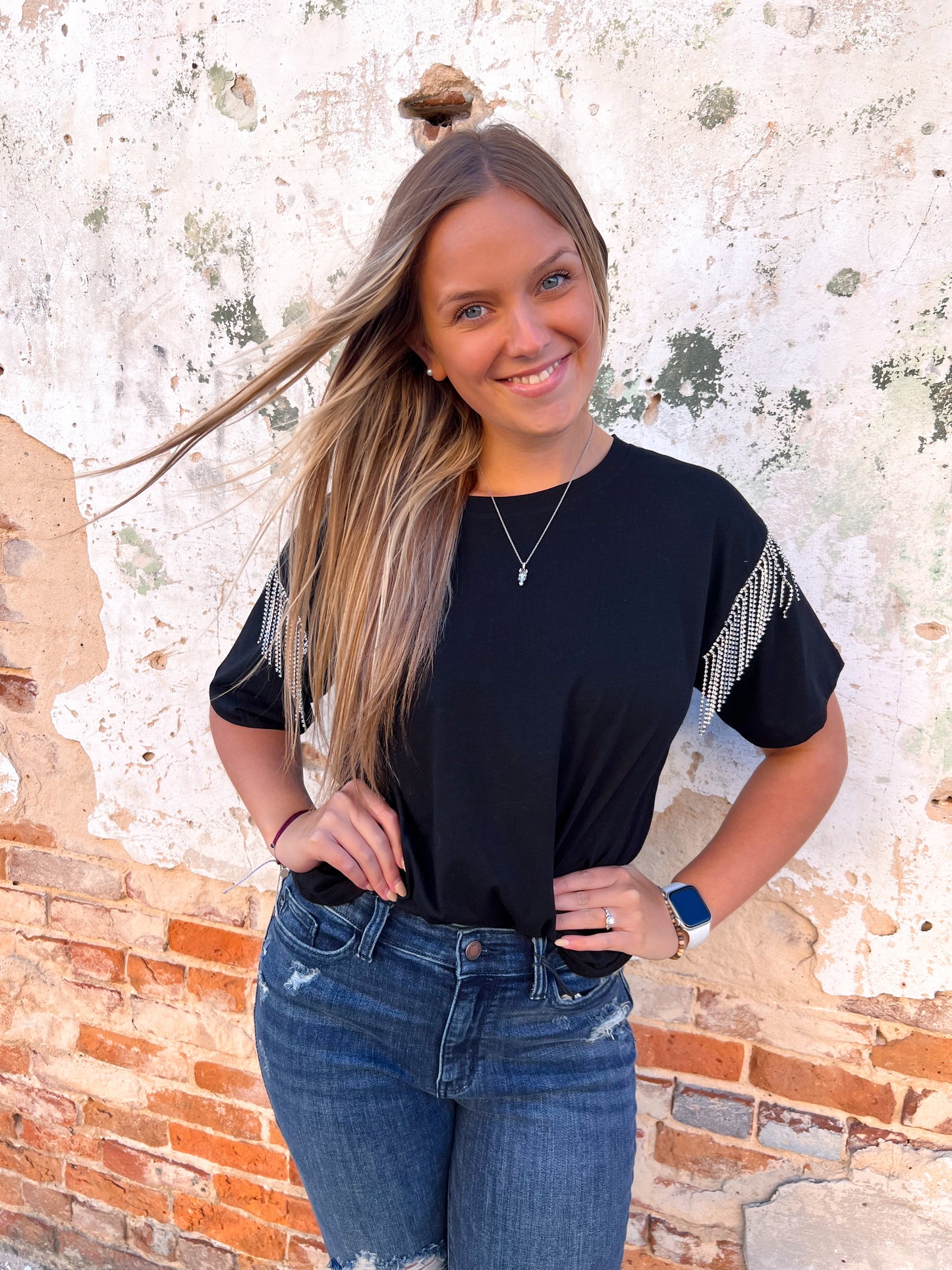 Kaycee Rhinestone Fringe Top-Rhinestone Top-Southern Grace Wholesale-FAVES-The Twisted Chandelier