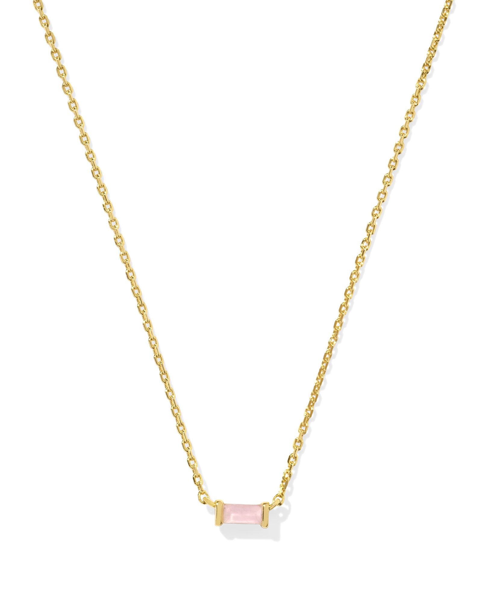 Kendra Scott Juliette Pendant Necklace Gold Rose Quartz-Necklaces-Kendra Scott-CR 09/30/24,FD 10/01/24,N1855GLD-The Twisted Chandelier