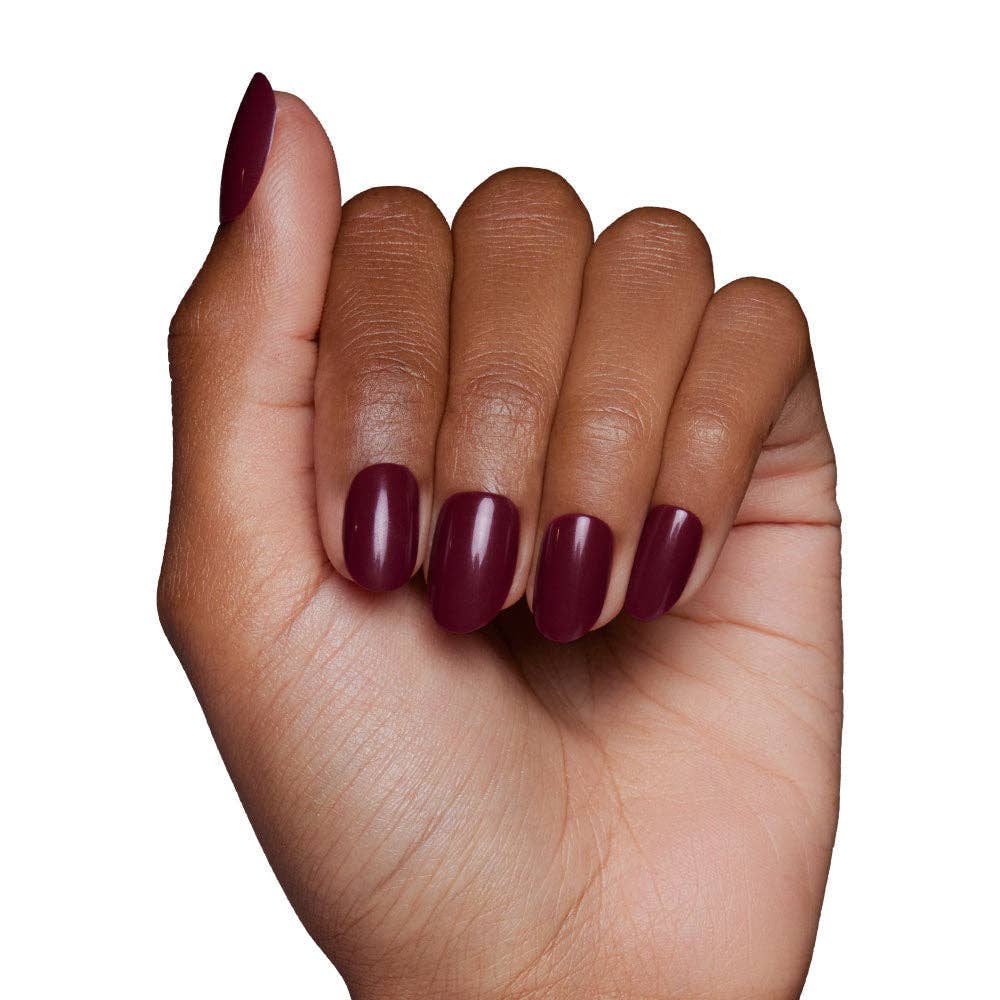 Berry Maroon Press-On Nails | Fall Solids | Short Round-Glamnetic-The Twisted Chandelier