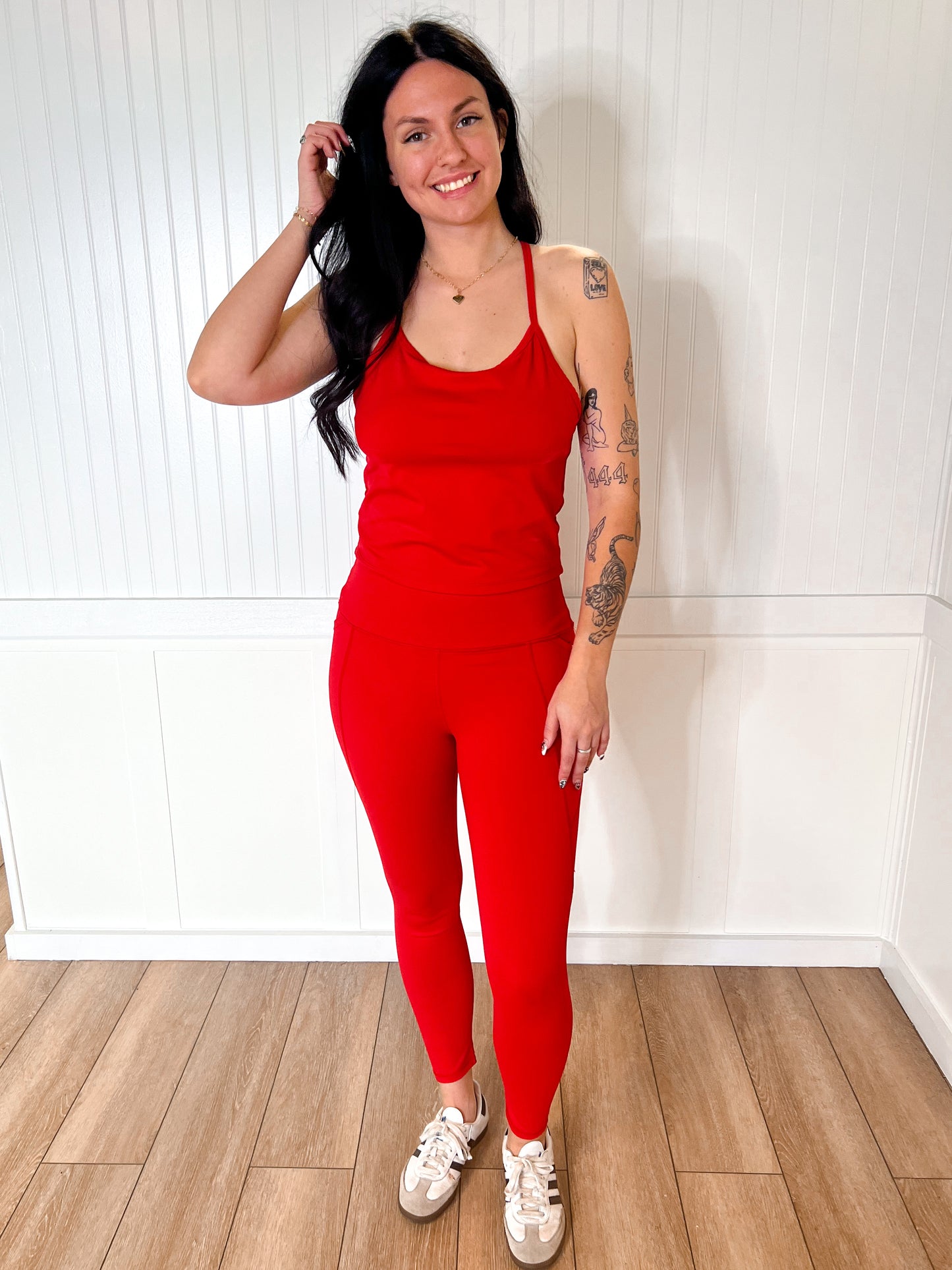 Lilly Tapered Band Essential Solid Highwaist Leggings-Active Wear-Mono B-09/13/25,Bin B1,bottoms,FD 01/07/25,OGP 28.99-The Twisted Chandelier