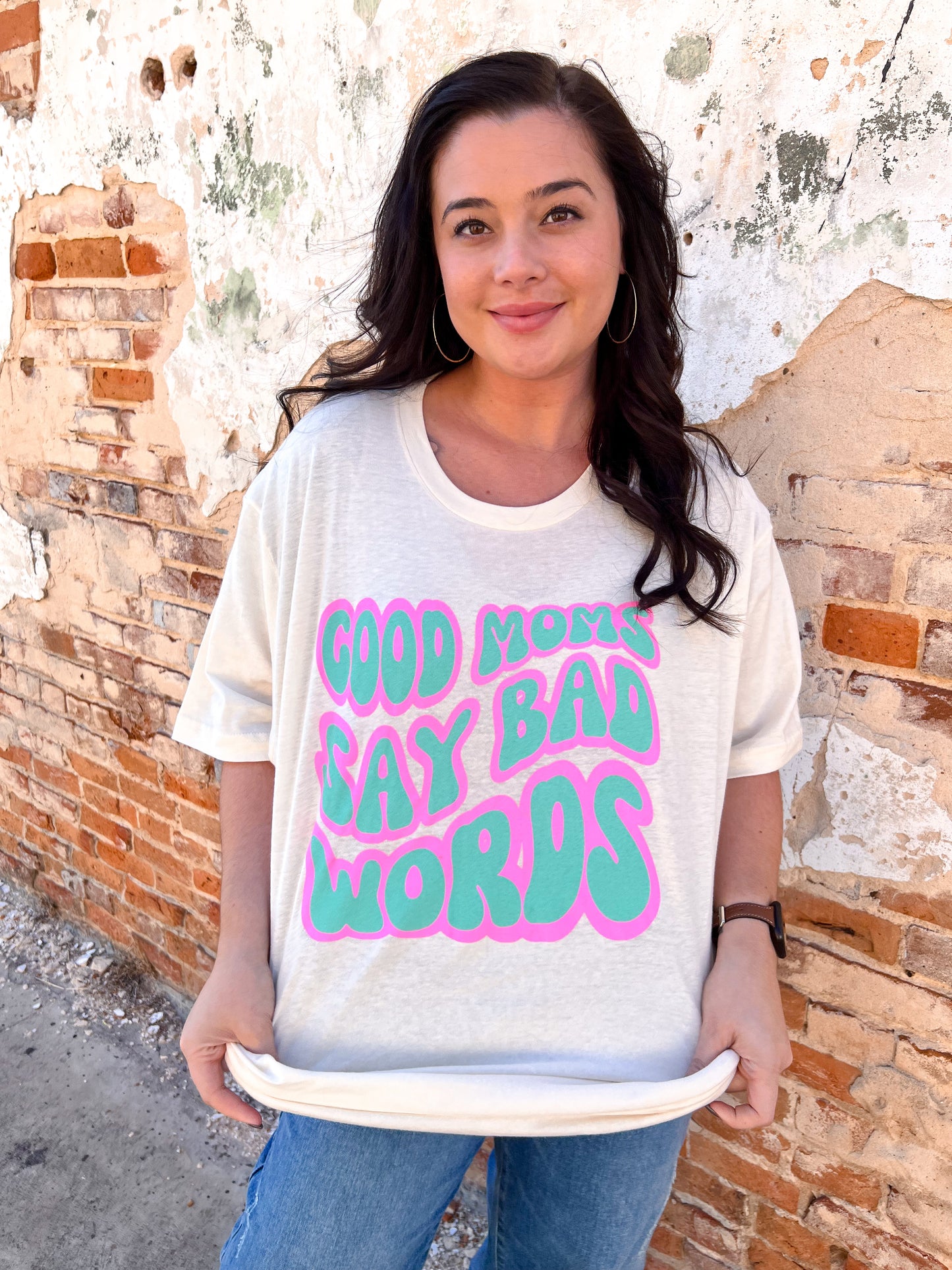Good Moms Say Bad Words Graphic Tee-Graphic T-Shirt-The Twisted Chandelier-09/06/23, 1st md, BIN C1-The Twisted Chandelier